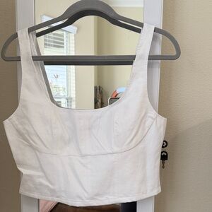 White Sleeveless Crop Top NWT